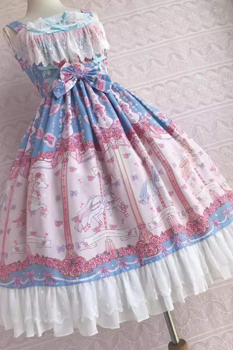 Rose Trojan Print Ruffle Bowknot Sweet (Dress Only) detail view 9