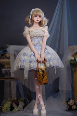[Tears of Rose] Sleeveless Multi-Layered Ruffle Cardigan Bowknot Lace Sweet Ballet Lolita Jsk Dress 2 Colors - Product - 7