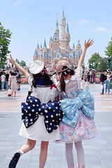 Pink Polka Dot Print Bowknot Shaped Sweet Lolita Backpack - Product - 11