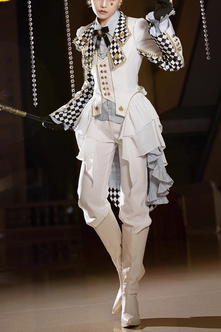 White Immortal Lost Alice Plaid Print Elegant Ouji Fashion Lolita Coat - White - 1