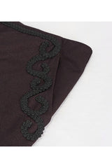 Brown Twill Suit Material Side Pocket Floral Shaped Webbing Gothic Mens Pants - Product - 8