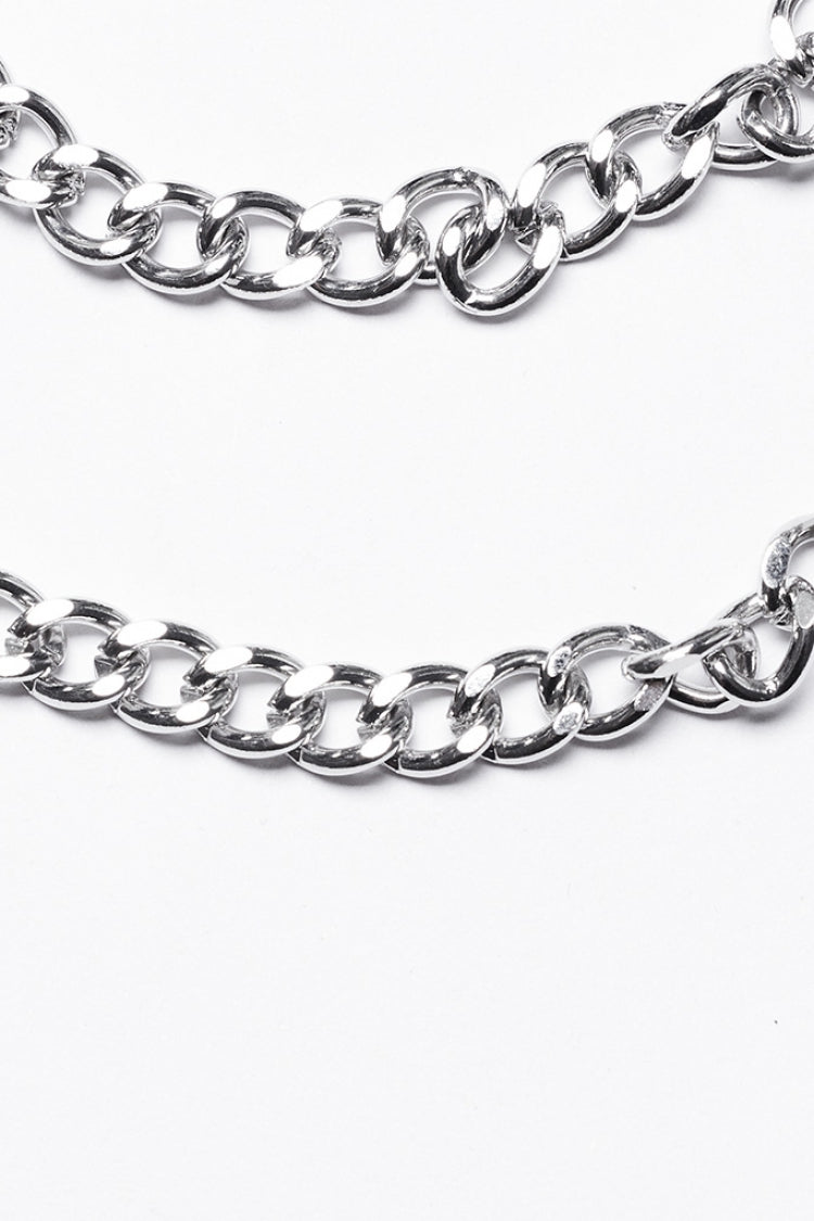 Silver Women's Punk Studded Metal Chain Belt - Product - 9