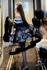 Purple [Love Poems of the Heart] Sleeveless Triple-Layered Ruffled Lace Lace-Up Sweet Lolita Jsk Dress - Product - 4