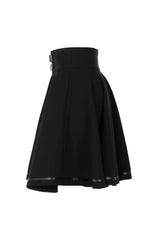 Black Casual High Waist Belted Women's Steam Punk Skirt - Product - 6