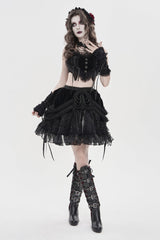 Black Multi-Layered  Tassels  Chain-Decorated Women's Gothic Skirt - Product - 5