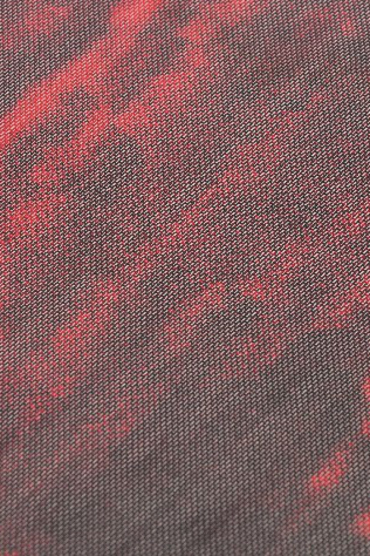 Black/Red Round Collar Long Sleeves Sheer Mesh Tie-dyed Women's Gothic Versatile Basic Top - Product - 17