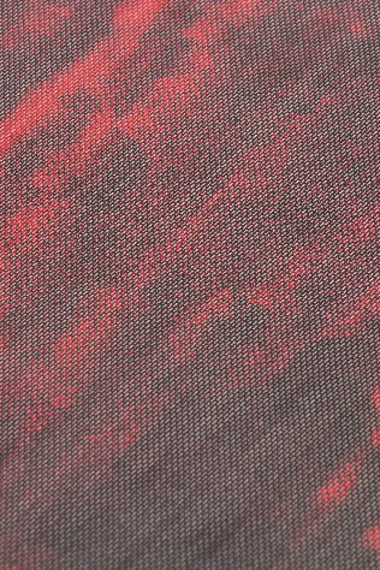 Black/Red Round Collar Long Sleeves Sheer Mesh Tie-dyed Women's Gothic Versatile Basic Top - Product - 17