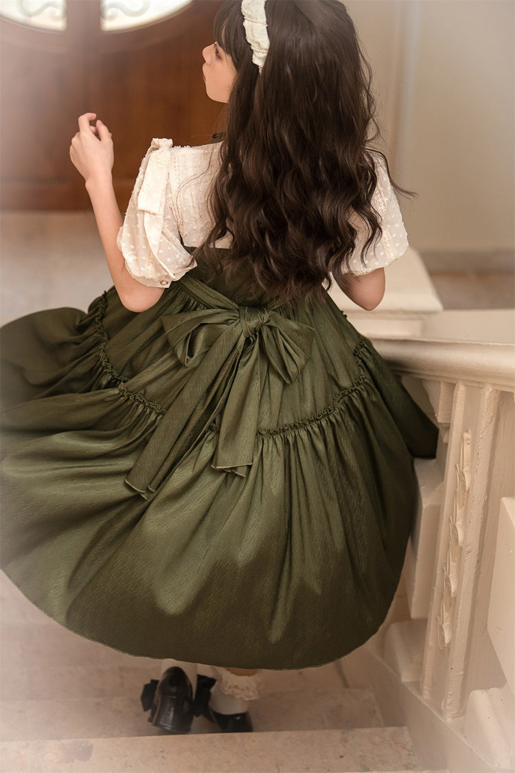 Dark Green Noble Retro Elegant Country Poetry Classic Lolita Dress - Product - 7