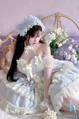 Princess Sleeveless Ruffle Bowknot Lace Sweet Lolita Jsk Dress 4 Colors - Product - 7