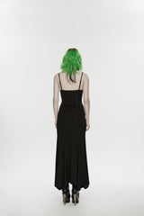 Black Lace-Up Buckled Eyelet Women's Punk Jsk Dress - Product - 3