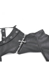 Black Cut-Out Asymmetric Buckled Eyelet Women's Punk Shrug - Product - 6
