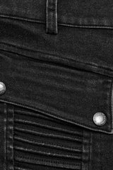 Black Multi-pockets Pleated Men's Punk Pants - Product - 6