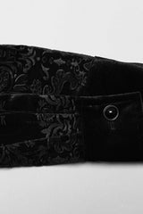 Men's Long Sleeves Embossed Velvet Print Gothic Gorgeous Blouse 2 Colors - Product - 10