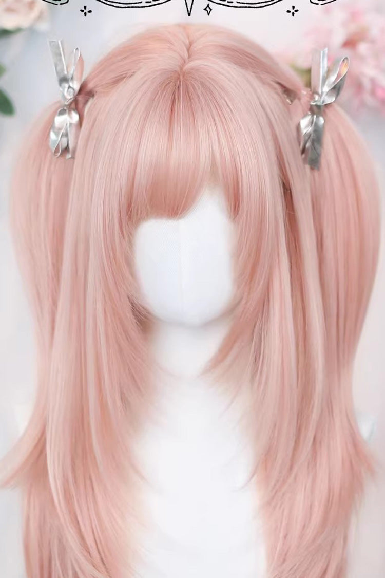 Cherry Pink Long Straight Hair Sweet Ins Lolita Wig - Product - 2