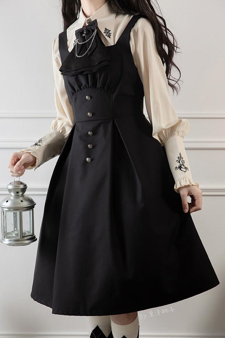 Black Night Raven Magic Metal buttons Gothic Lolita Dress - Product - 6