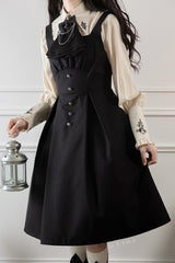 Black Night Raven Magic Metal buttons Gothic Lolita Dress - Product - 6