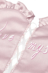 Pink Ruffled Love Heart Lace-Up Women's Lolita Princess Bustier - Product - 13
