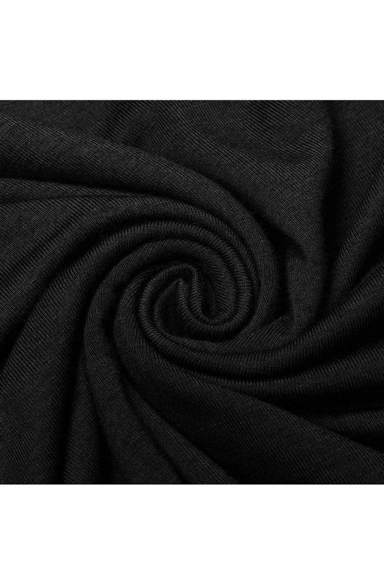 Black Knit Outer Mesh Long Sleeve Inner Hooded Simple Two Piece Men's Punk T-Shirt - Product - 8