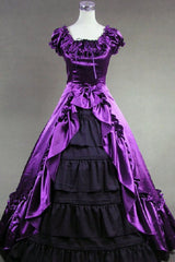 Purple Square Collar Sleeveless Cardigan Victorian Gothic Lolita Dress - Purple - 1