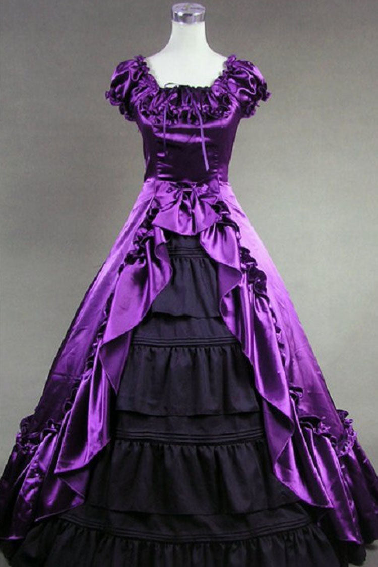 Purple Square Collar Sleeveless Cardigan Victorian Gothic Lolita Dress - Purple - 1