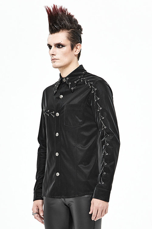 Black Rock Drawstring Mens Punk Blouse - Product - 3
