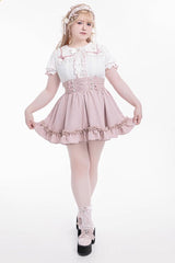Sweet Ruffle Lace Lace-Up Japanese Jirai Kei Skirt 4 Colors - Product - 8