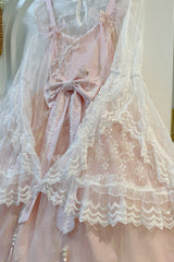 Sweet Sleeveless Ruffle Embroidery Bowknot Lace Chinese Style Lolita Jsk Dress 2 Colors - Product - 10