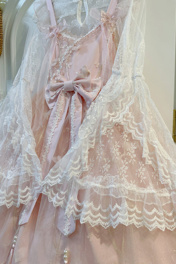 Sweet Sleeveless Ruffle Embroidery Bowknot Lace Chinese Style Lolita Jsk Dress 2 Colors - Product - 10