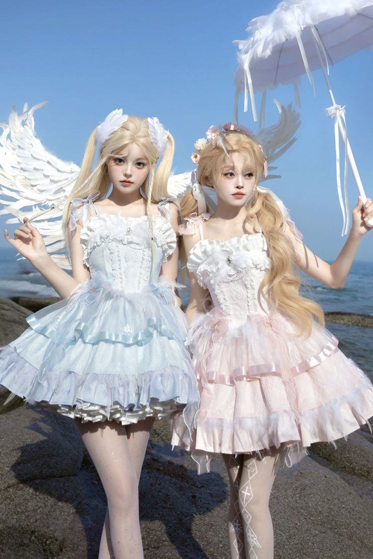 Wings Arrival Multi-layer Ruffle Bowknot Ballet Style Sweet Elegant Lolita Jsk Dress 3 Colors - Product - 4