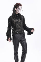 Gloden Sleeveless Floral Print Buckle-up Men's Gothic Vest - Product - 3