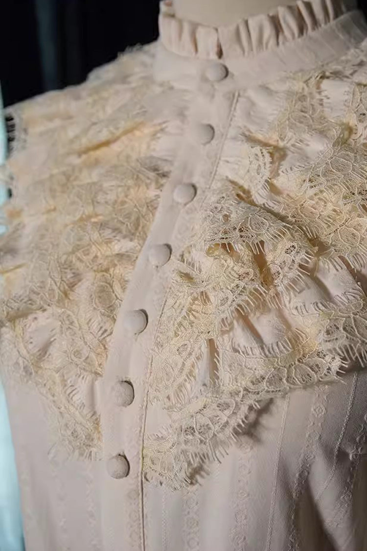 Pirate Series Navigation Treasure Hunting Guide Stand Collar Embroidery Lolita Blouse 3 Colors - Product - 10