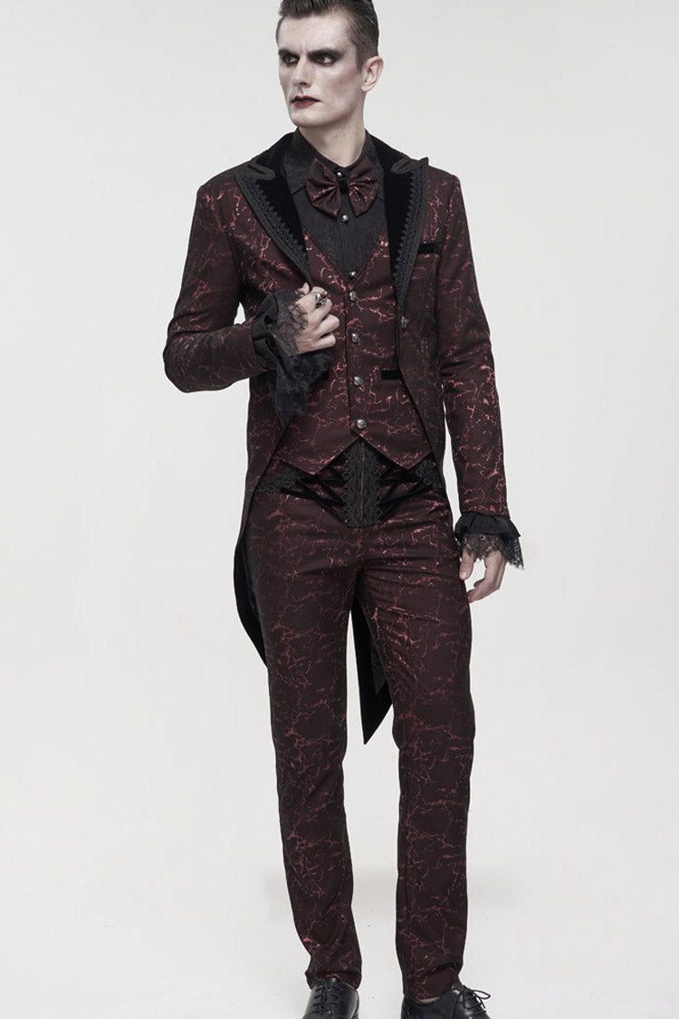 ine Gothic Glossy Pattern Drawstring Lace Decoration Men's Pants - Product - 11