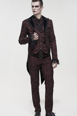 ine Gothic Glossy Pattern Drawstring Lace Decoration Men's Pants - Product - 11