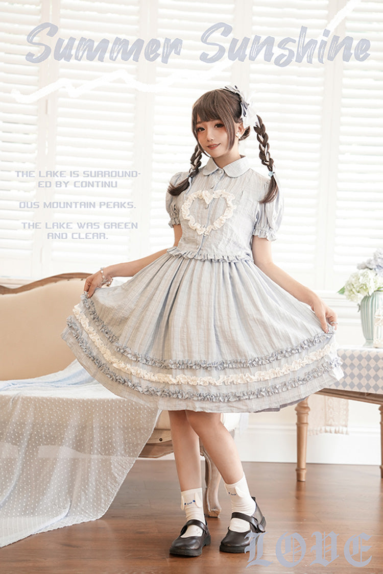 [Buji Island] Sleeveless Ruffle Bowknot Sweet Lolita Jsk Dress 4 Colors - Product - 9