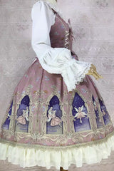 Dream Elf Print Ruffle Bowknot Sweet Lolita Jsk Dress 6 Colors - Product - 5