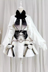 White [Star Gate] Palace Style Ruffle Bowknot Gothic Lolita Fishtail Skirt 2 Versions - Product - 10