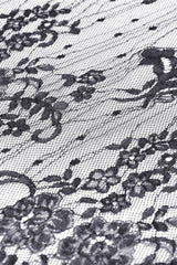 Black Square Collar Long Hime Sleeves Embroidered Lace Spliced Women's Gothic Maxi Wedding Dress - Product - 16