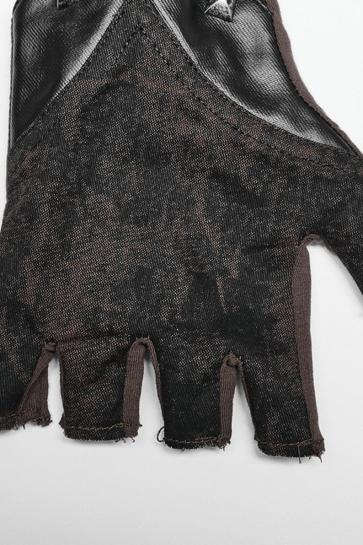 Rivets Print Lace-Up Men's Steampunk Gloves 2 Colors - Product - 15