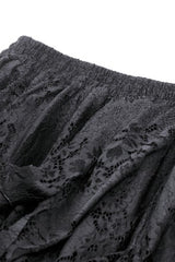 Black Women's Gothic Lace Irregular Distressed Hanky‑Hem Skirt - Product - 12