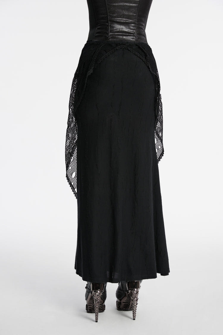 Double-Layered Spliced Mesh Ripped Eyelet Women's Punk Fishtail Skirt - Product - 8