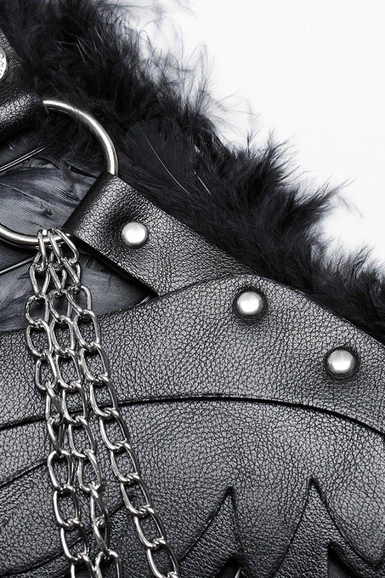 Artificial Leather Stitching Women's Steampunk Feather Wing Harness 2 Colors - Product - 6