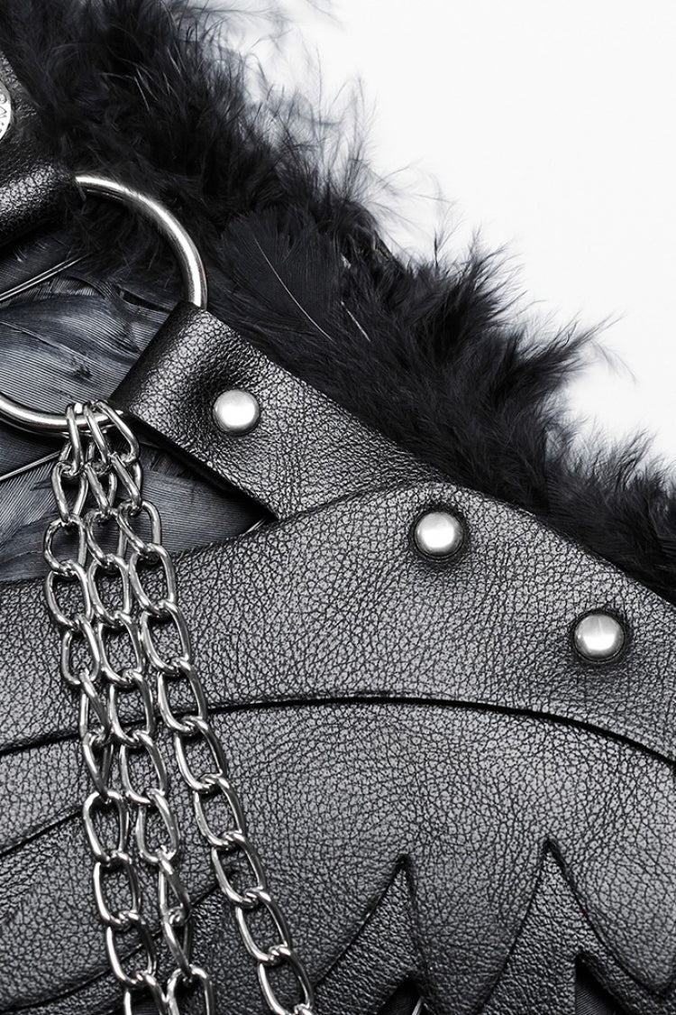 Artificial Leather Stitching Women's Steampunk Feather Wing Harness 2 Colors - Product - 6