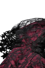 Black/Red Star Square-cut Collar Short Sleeves Lace Women's Gothic Priness Dress Graduation Dress - Product - 16