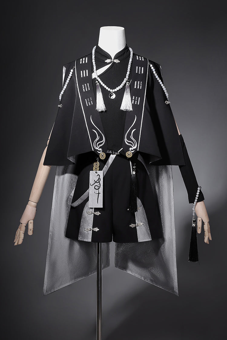 Black [The Strange End of the Immortal Sect] Sleeveless Chinese Style Ouji Lolita Set - Product - 3