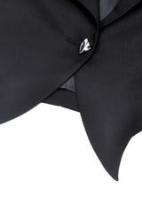 Black Lapel Collar Long Sleeves Chain-Decorated Women's Punk Irregular Short Jacket - Product - 18