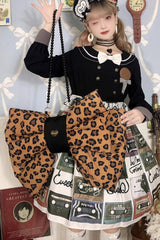 Brown Polka Dot Print Bowknot Shaped Sweet Lolita Backpack - Brown - 6