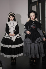[Castle Night] Long Sleeves Ruffle Embroidery Gothic Lolita Dress 2 Colors - Product - 5