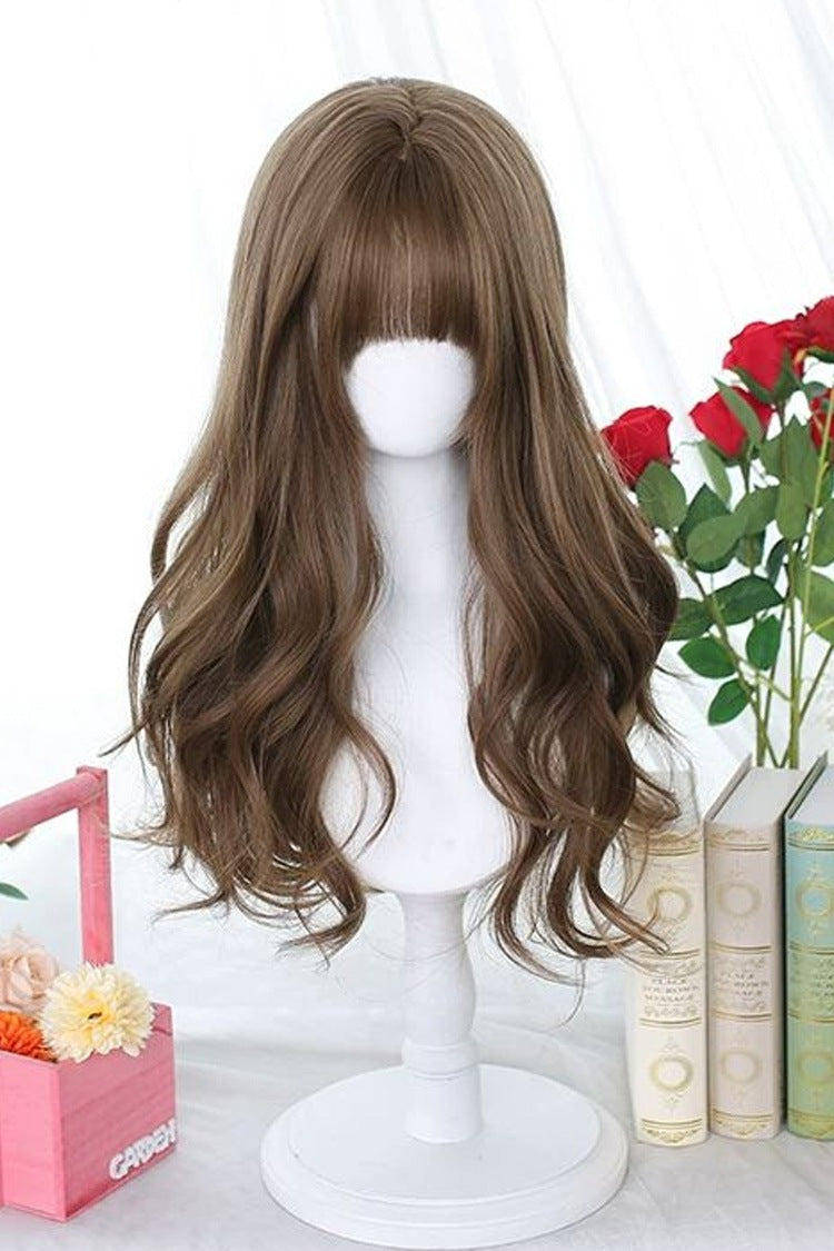 Peach Linen Japanese JK Style Wavy Curly Sweet Lolita Wig - Product - 2