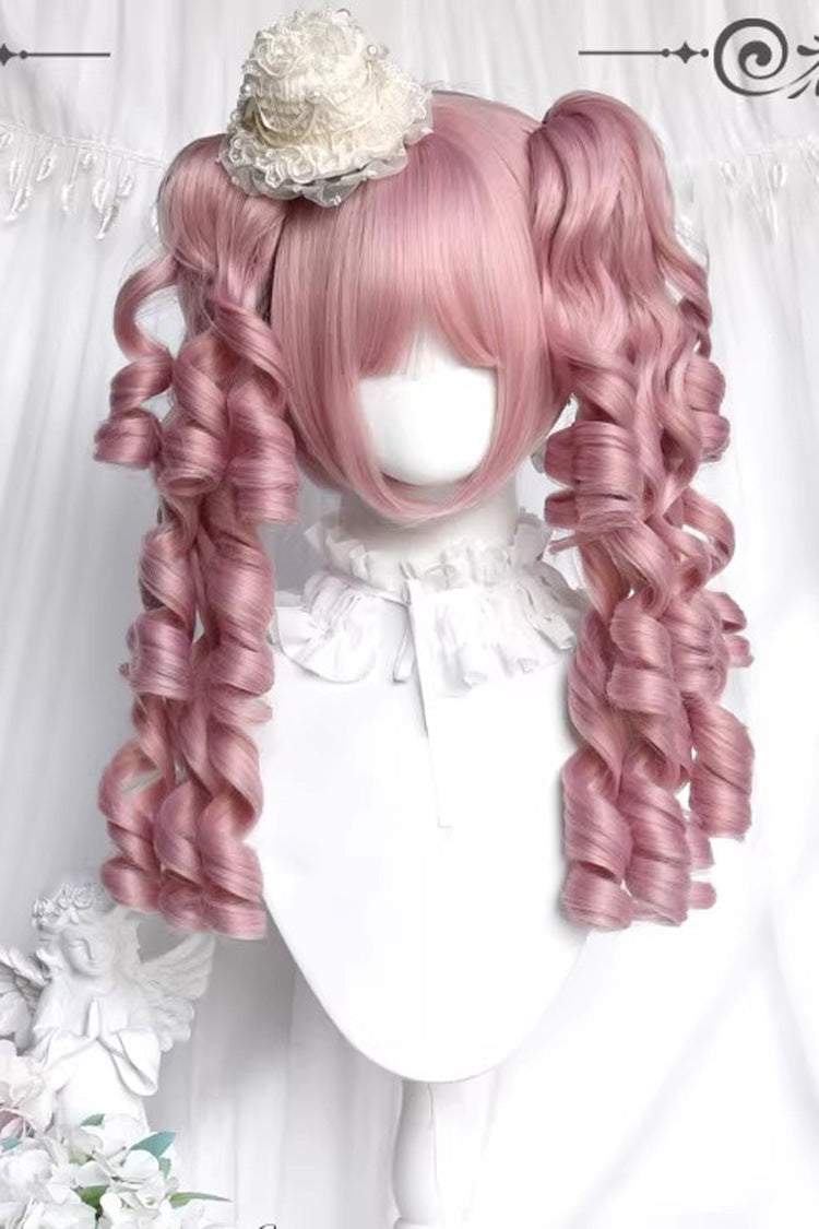 Pink Multi-Layered Roman Curl Sweet Lolita Wig - Pink - 1