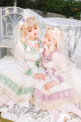 Purple [Spring of Boliya] Long Sleeves Multi-Layered Ruffle Bowknot Lace Lace-Up Sweet Princess Lolita Dress - Product - 2